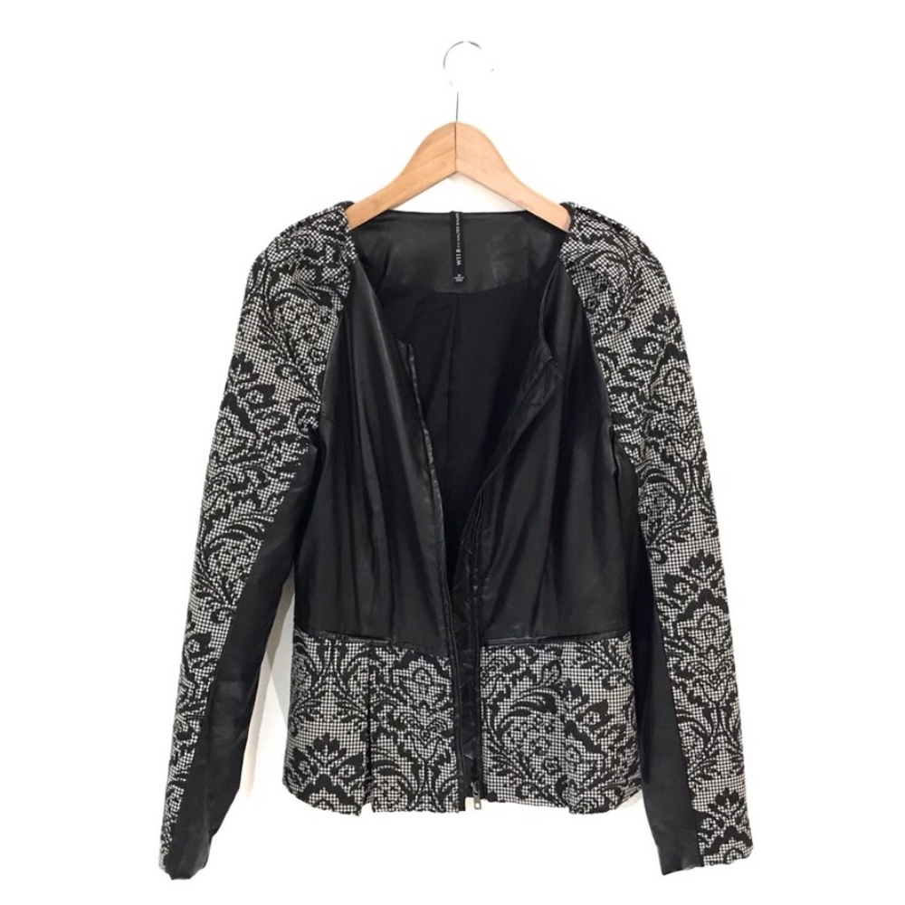 W118 By Walter Baker Leather And Houndstooth Coat